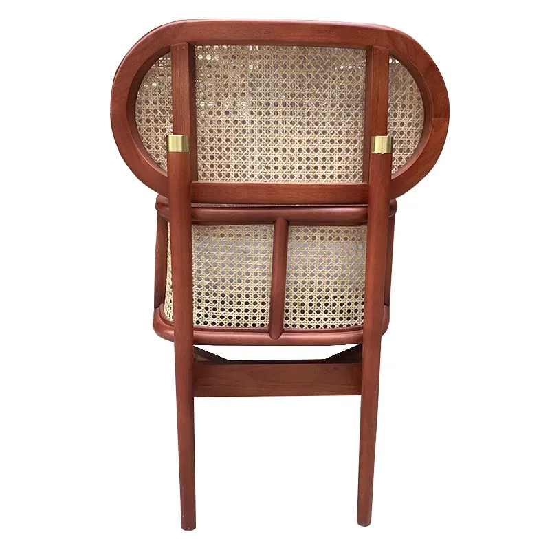 Solid Wood Soft Back Rattan Single Dining Chairs