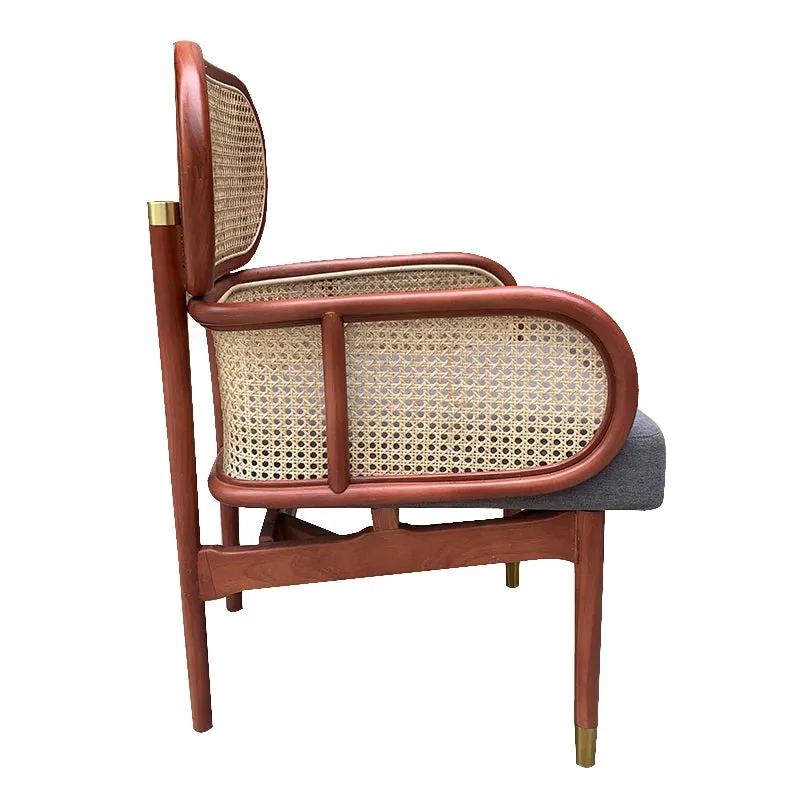 Solid Wood Soft Back Rattan Single Dining Chairs