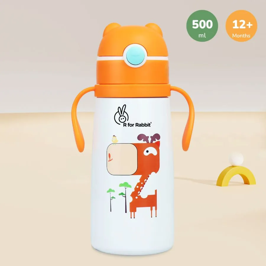 Steebo Safari Stainless Steel Sipper Bottle for Kids 500ml
