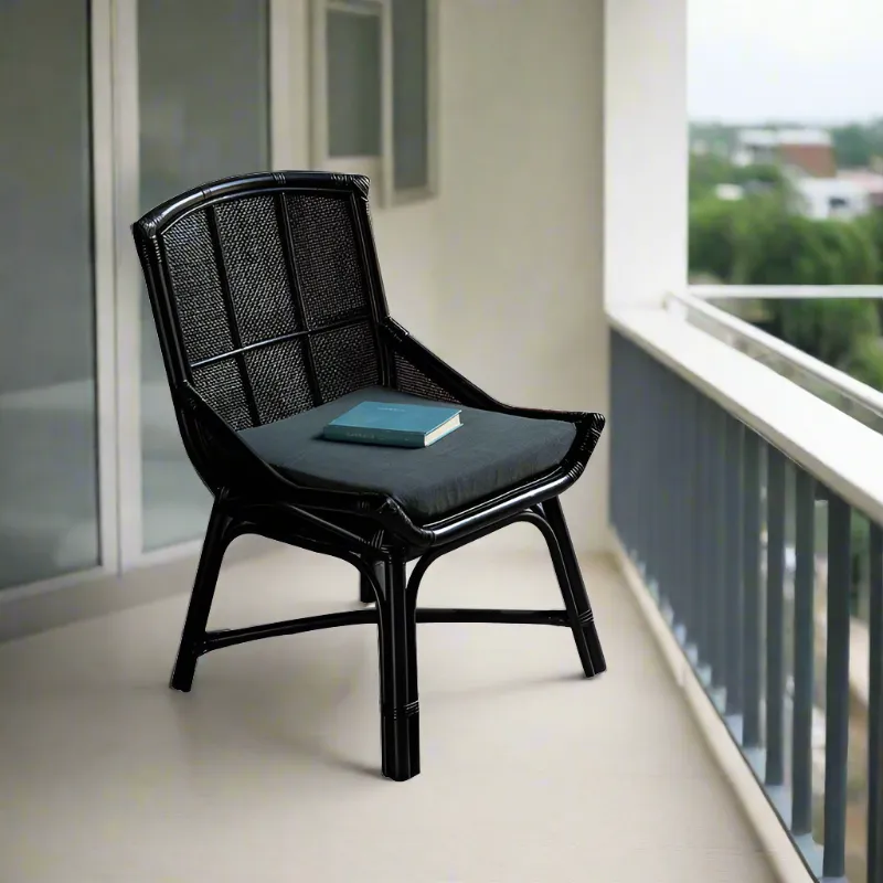 Sturdy Metal Wood Rattan Dining Chairs