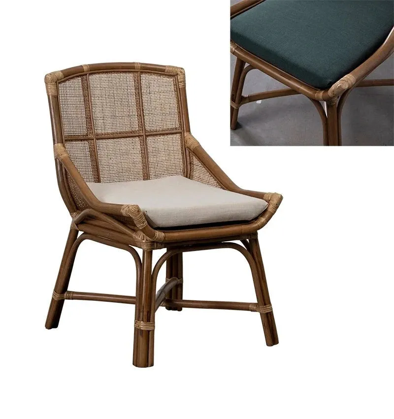 Sturdy Metal Wood Rattan Dining Chairs
