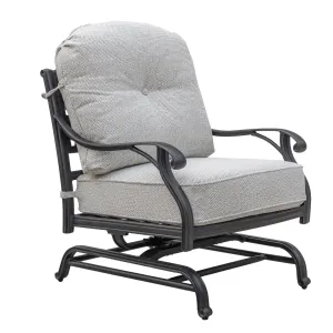 Stylish Outdoor Patio Aluminum Motion Club Chairs With Cushion (Set of 2) - Sandstorm