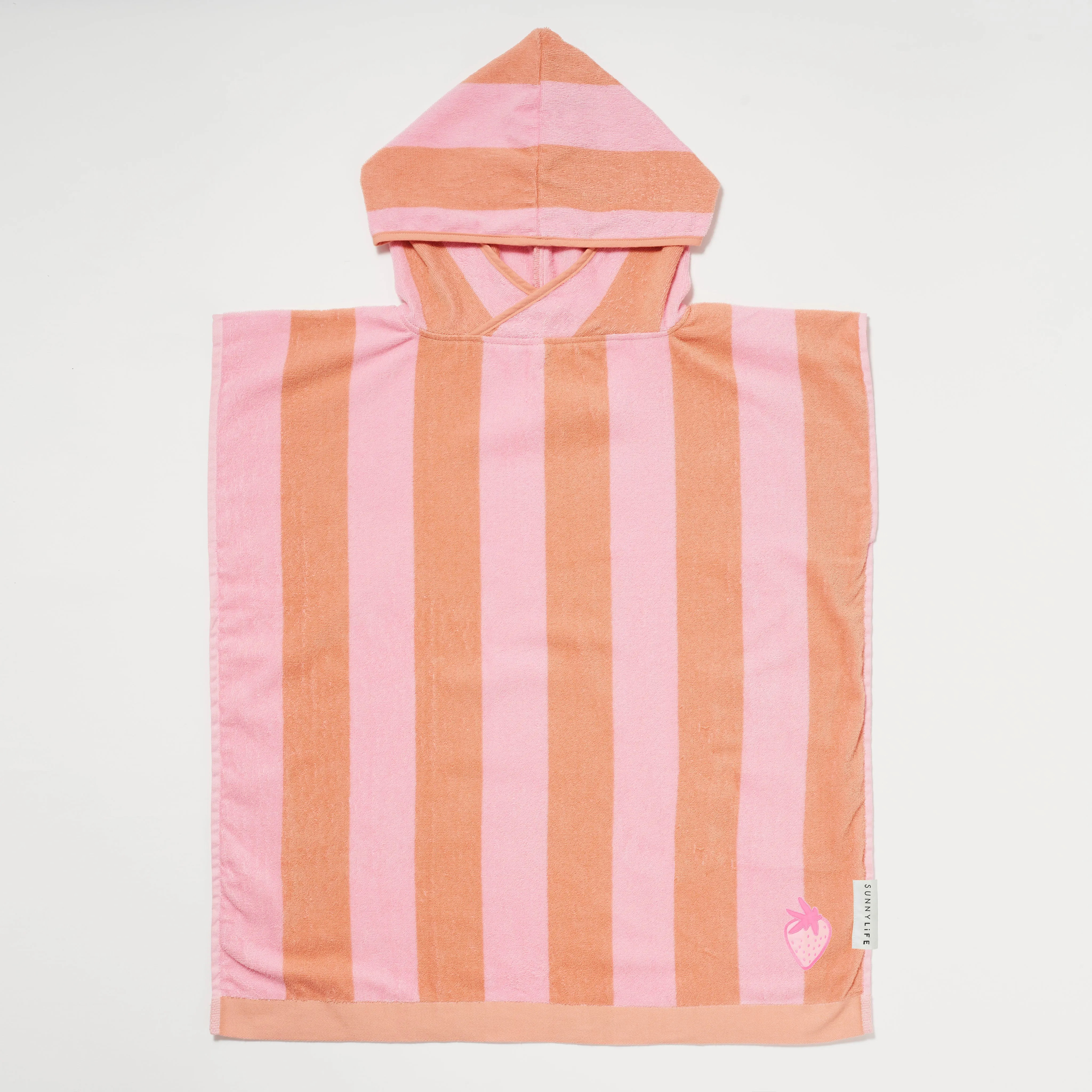 SUNNYLiFE Terry Beach Hooded Towel Sea Seeker Strawberry