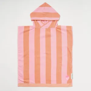 SUNNYLiFE Terry Beach Hooded Towel Sea Seeker Strawberry