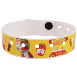 SuperBand® Expressions Plastic Wristbands 3/4" Fun Fair Design 4072 - Yellow (500/Box)
