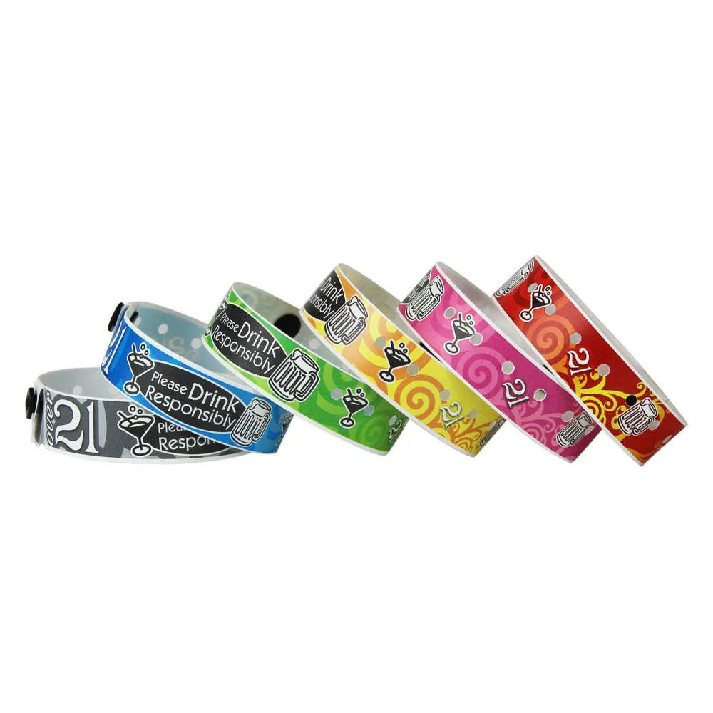 Superband® Expressions Plastic Wristbands 3/4" Over 21 Design 4029 (500/Box)