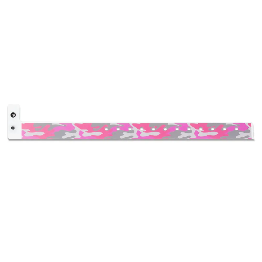 SuperBand® Expressions Plastic Wristbands 3/4" Pink Camo Design 4081 (500/Box)