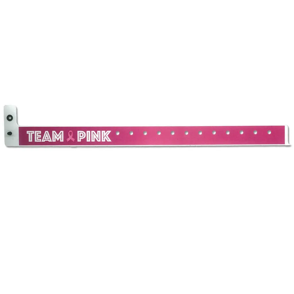 SuperBand® Expressions Plastic Wristbands 3/4" Team Pink Design 4063 - Day Glow  Pink (500/Box)