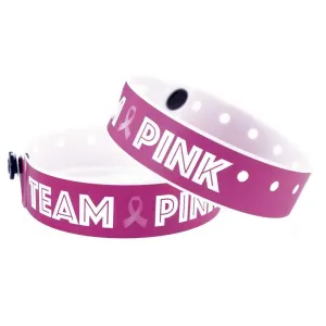SuperBand® Expressions Plastic Wristbands 3/4" Team Pink Design 4063 - Day Glow  Pink (500/Box)