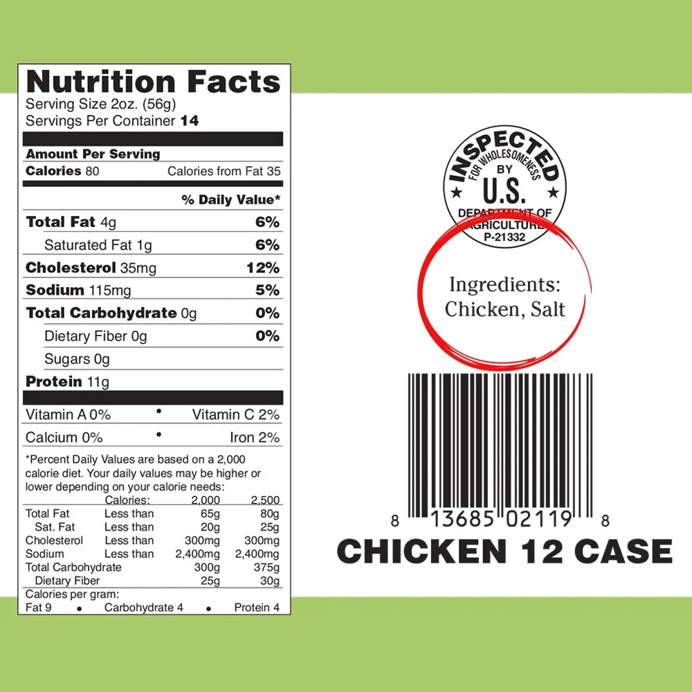 Survival Fresh Meats - Chicken Canned Meat 28 oz Cans - Case of 12