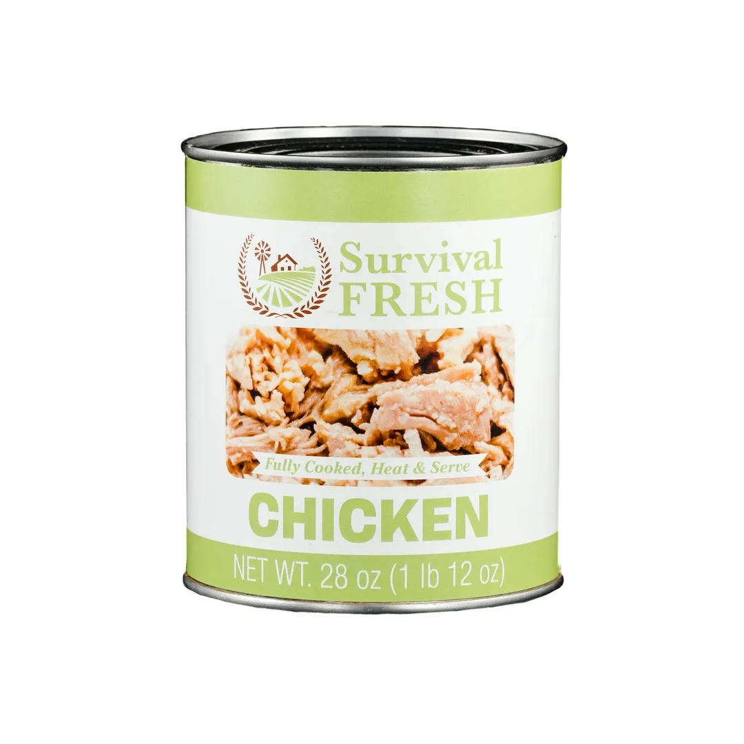 Survival Fresh Meats - Chicken Canned Meat 28 oz Cans - Case of 12