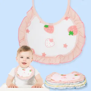 THE LITTLE LOOKERS� Cotton Baby Bibs with tying robes for Bottle Feeding & Breast Feeding | Soft Cotton Fabric with PVC on Back|Double Layered Skins for Quick Absorption & Fast Drying