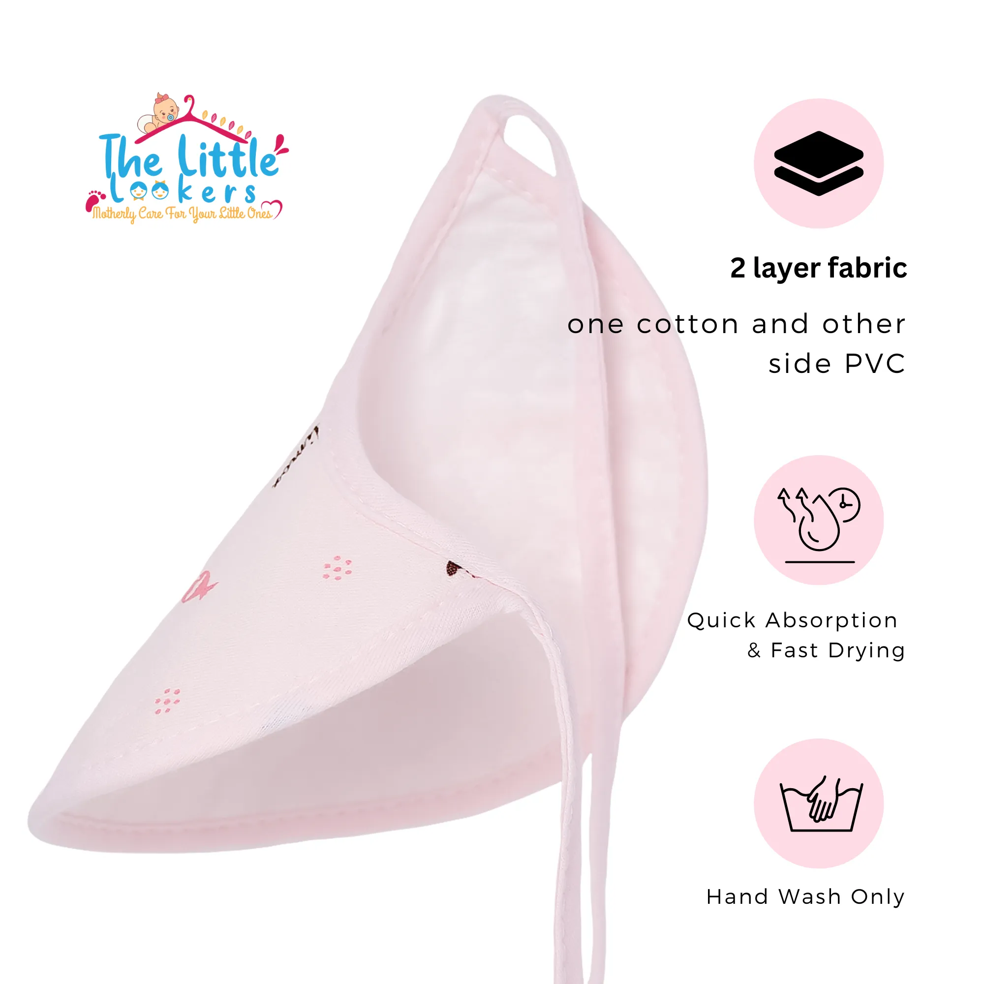 THE LITTLE LOOKERS Cotton Baby Bibs/Apron with Tie Knot Closure| With PVC on Back for Quick Absorption & Fast Drying Bibs for Babies/Newborn (0-12 Months) (Pack of 8)
