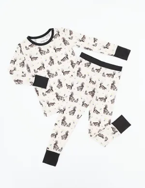 The Sleepy Sloth Berry Stinky Skunk Print Two Piece Jammies Pajamas