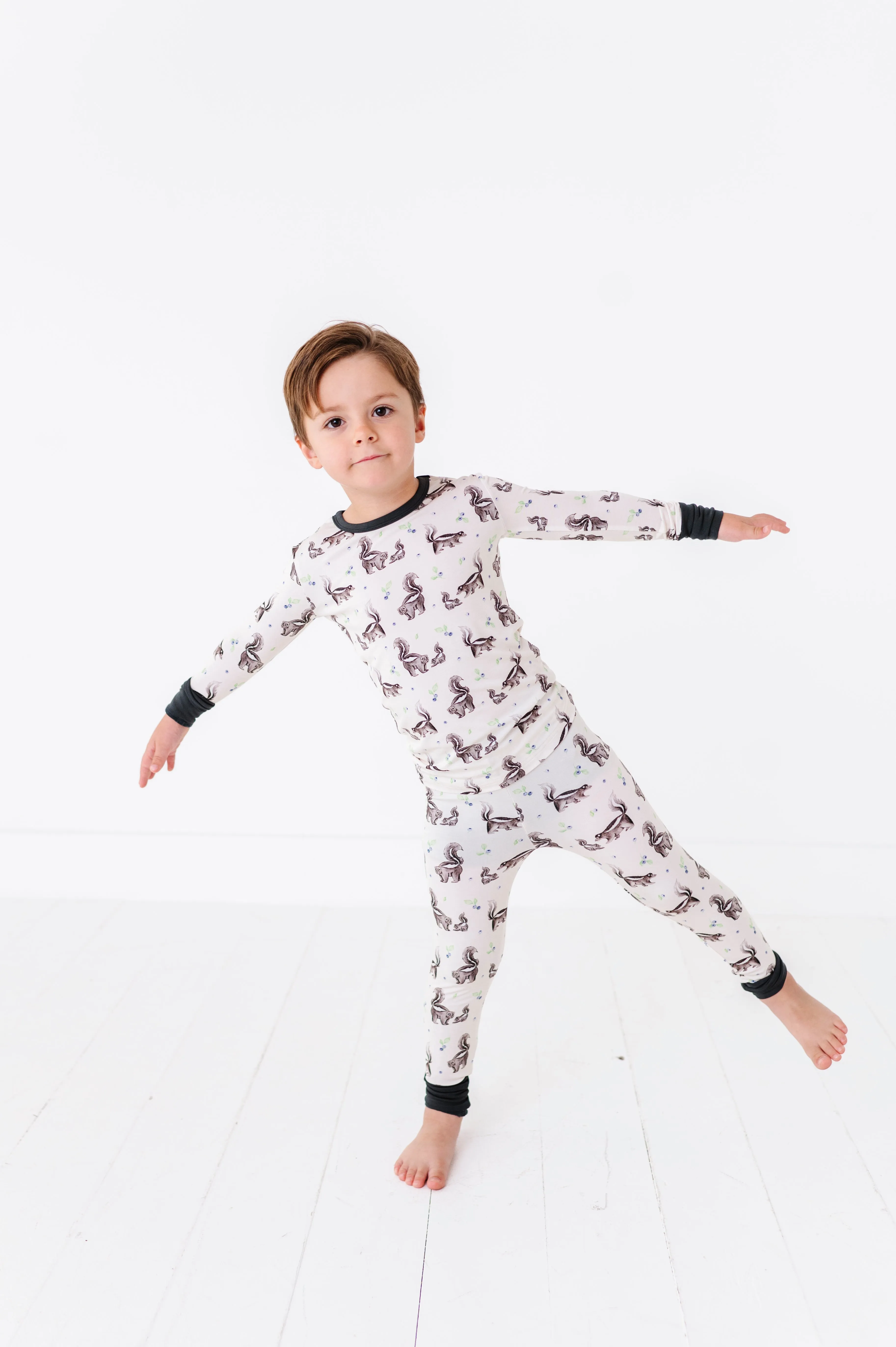 The Sleepy Sloth Berry Stinky Skunk Print Two Piece Jammies Pajamas