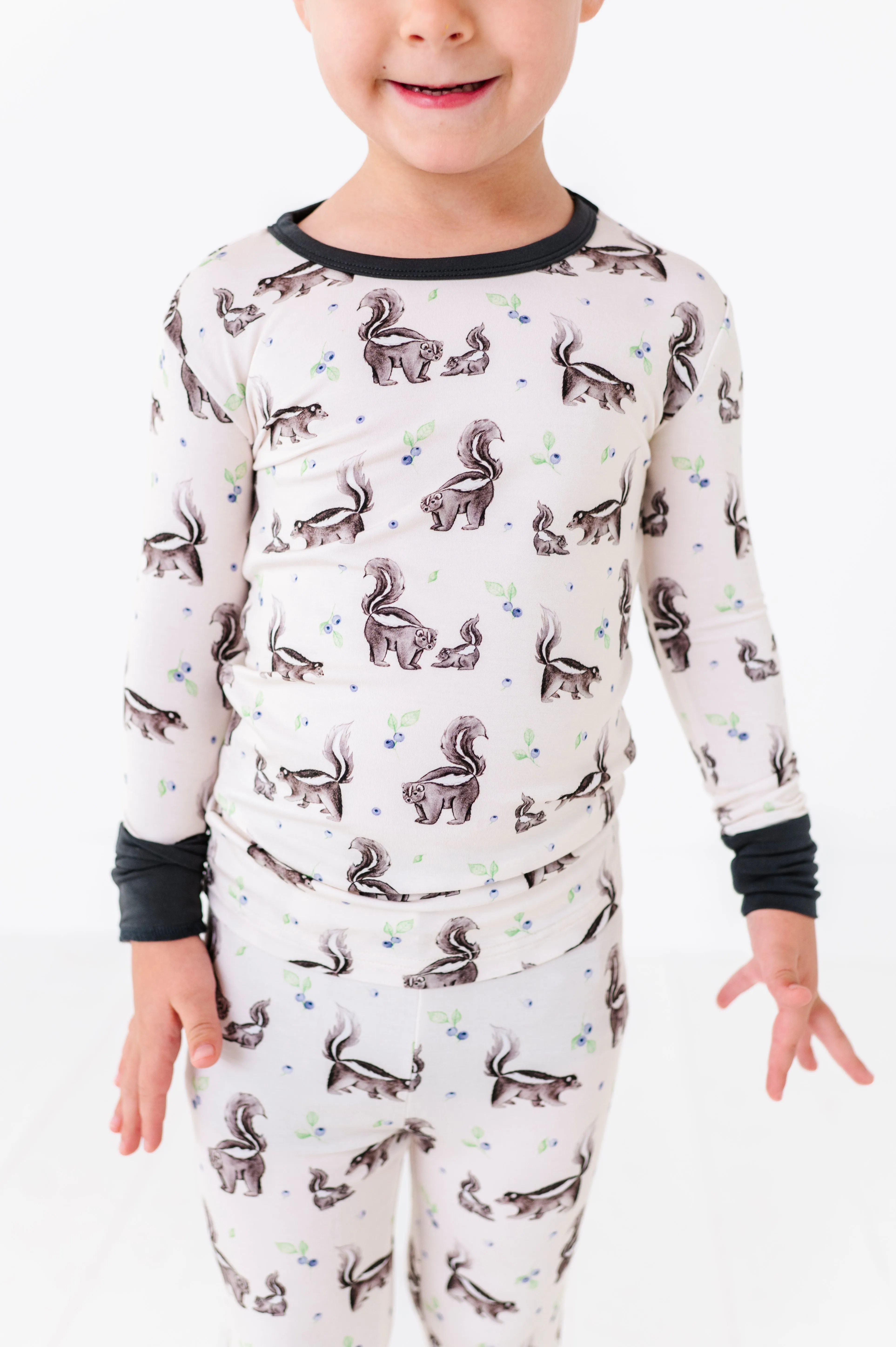 The Sleepy Sloth Berry Stinky Skunk Print Two Piece Jammies Pajamas