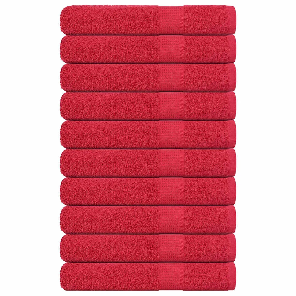 Towels 10 pcs Red 100x200 cm 360 gsm 100% Cotton