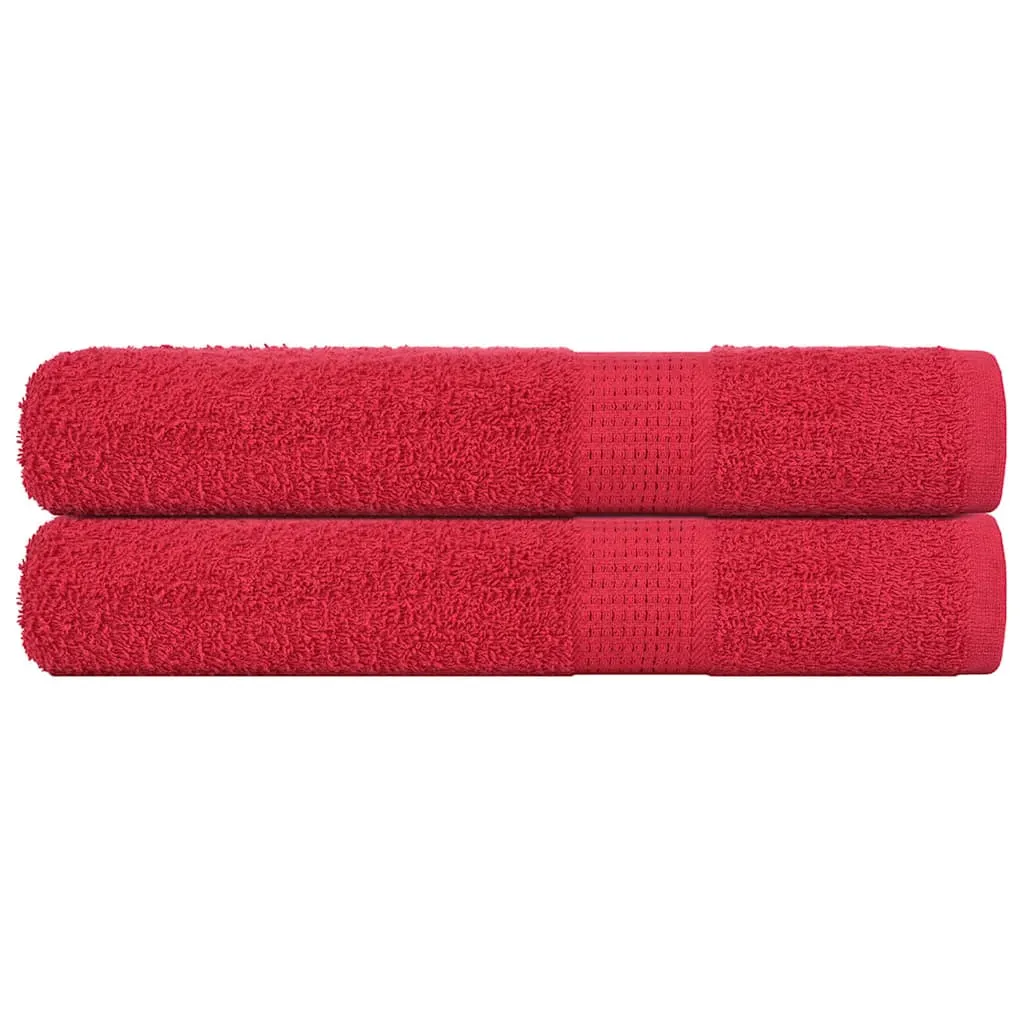 Towels 2 pcs Red 100x200 cm 360 gsm 100% Cotton
