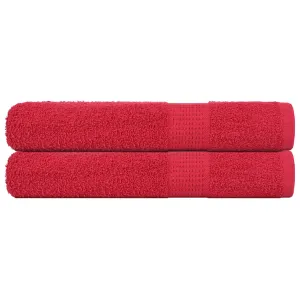 Towels 2 pcs Red 100x200 cm 360 gsm 100% Cotton