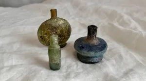 Trio of Ancient Roman Glass Bottles. 0367