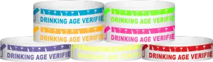 Tyvek® 3/4" x 10" DAV Drinking Age Verfication pattern wristbands