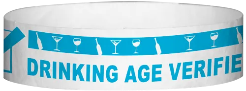 Tyvek® 3/4" x 10" DAV Drinking Age Verfication pattern wristbands