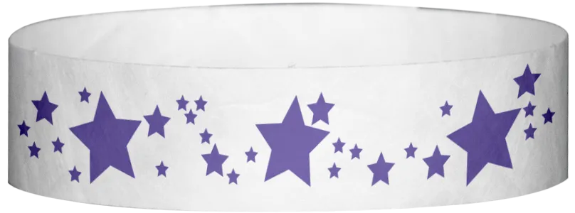 Tyvek® 3/4" x 10" Stars pattern wristbands