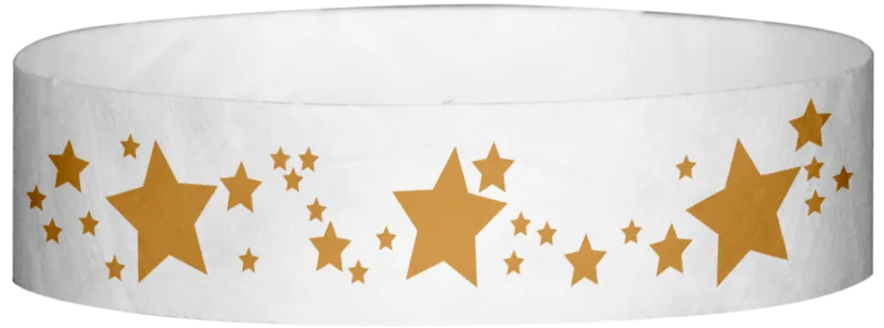 Tyvek® 3/4" x 10" Stars pattern wristbands
