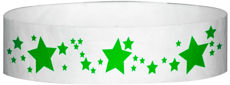 Tyvek® 3/4" x 10" Stars pattern wristbands