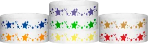 Tyvek® 3/4" x 10" Stars pattern wristbands