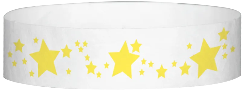 Tyvek® 3/4" x 10" Stars pattern wristbands