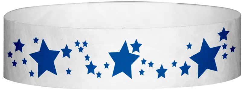 Tyvek® 3/4" x 10" Stars pattern wristbands