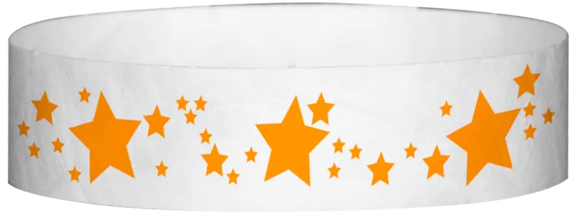 Tyvek® 3/4" x 10" Stars pattern wristbands