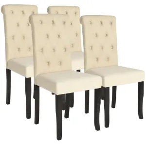 vidaXL Dining Chairs 4 pcs Cream Fabric