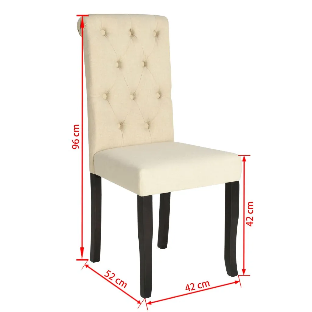 vidaXL Dining Chairs 4 pcs Cream Fabric