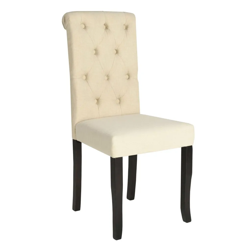 vidaXL Dining Chairs 4 pcs Cream Fabric