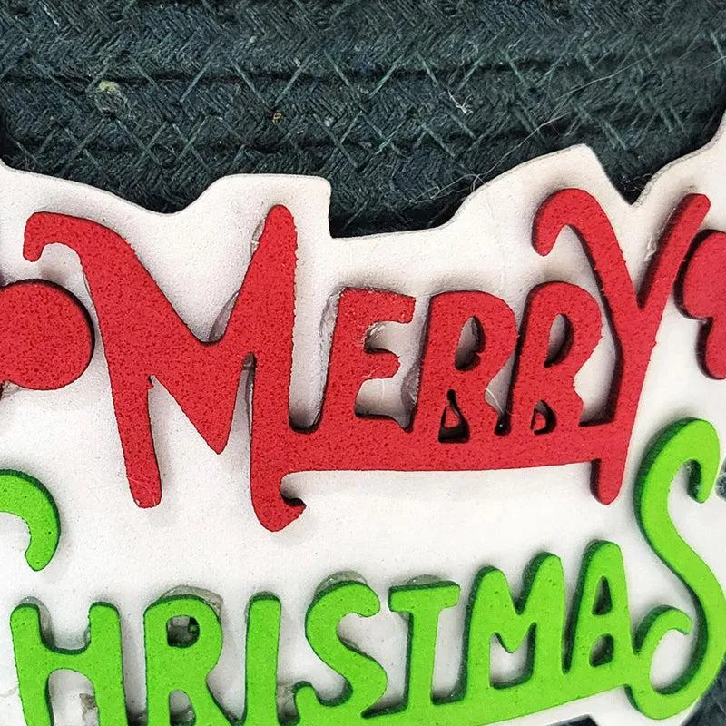 Winter Wishes Cotton Christmas Storage Basket - Green & Red