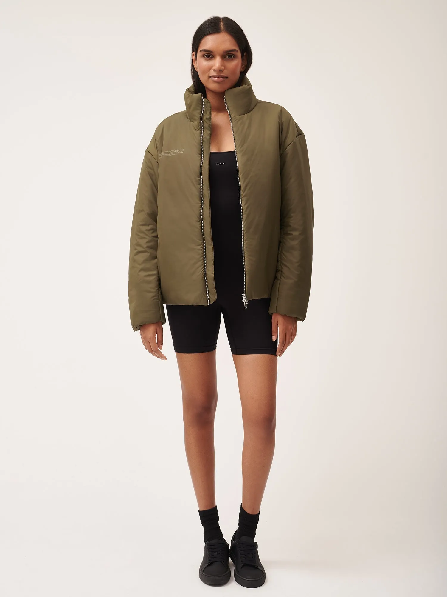 Womens Flower-Warmth Puffer Jacket—Soil Brown
