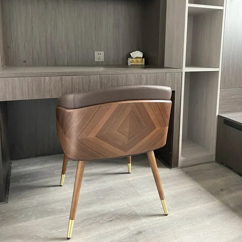 Wooden Synthetic Leather Dining Chairs