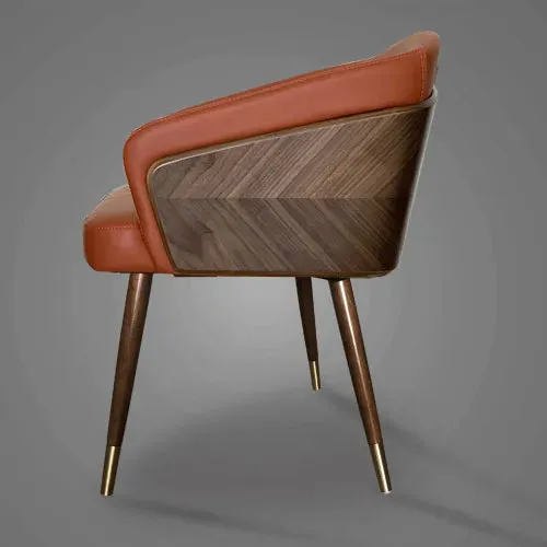 Wooden Synthetic Leather Dining Chairs