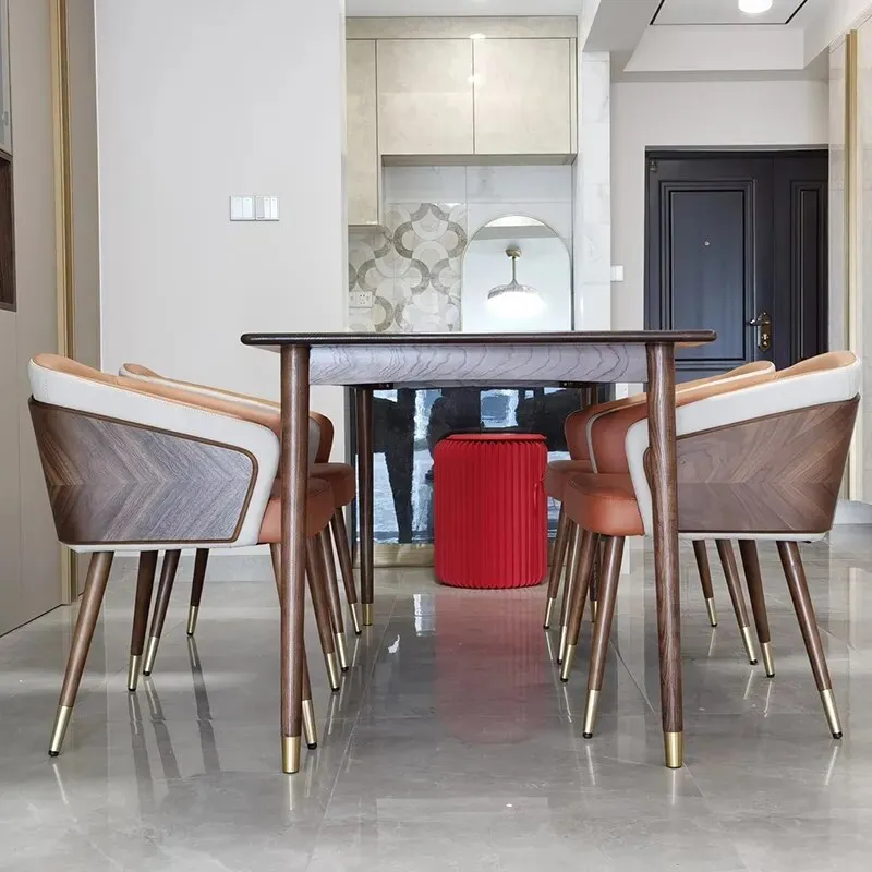 Wooden Synthetic Leather Dining Chairs