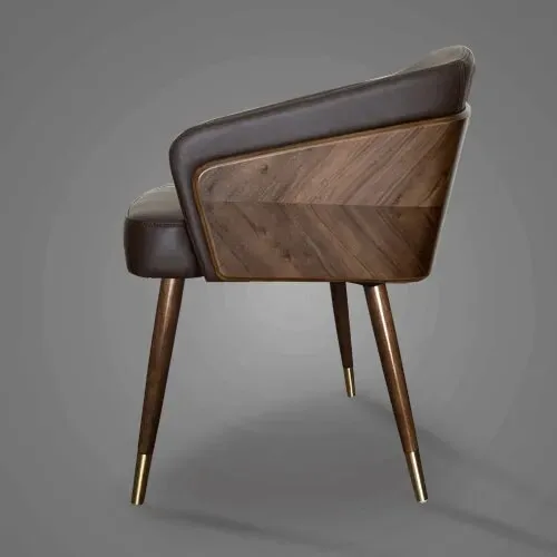 Wooden Synthetic Leather Dining Chairs