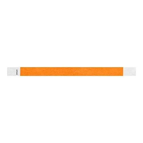 WristCo 3/4" Tyvek Wristbands | Lightweight |Durable | Waterproof | Great for Events and Screening | Neon Orange | 500 Paper Wristbands