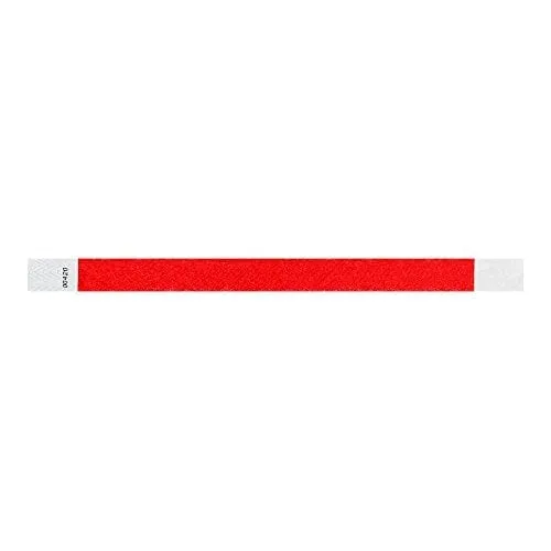 WristCo Neon Red 3/4" Tyvek Wristbands - 500 Pack Paper Wristbands For Events