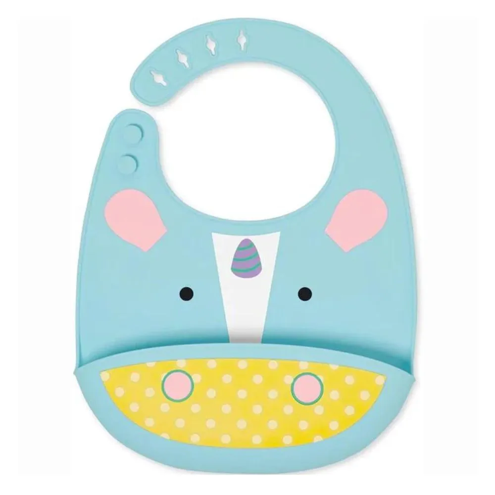 Zoo Fold & Go Silicone Bib - Unicorn